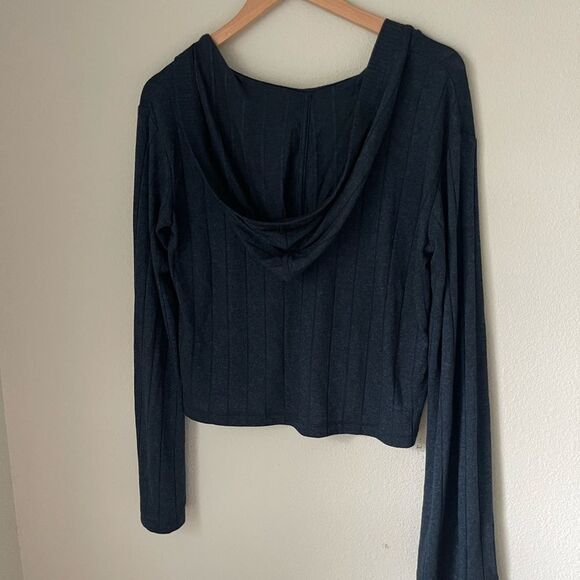 Athleta Harmony Pose Hoodie Sweatshirt in Dark Sardinia Blue Heather - Picture 11 of 12